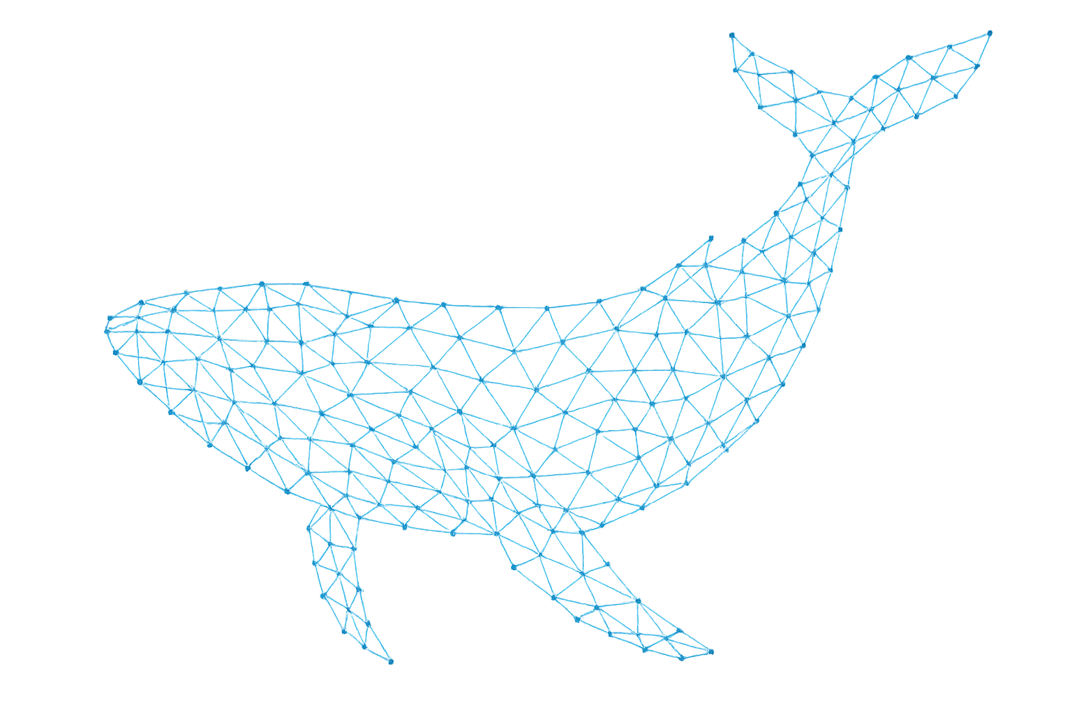 Ballena en red de puntos azul mejorada